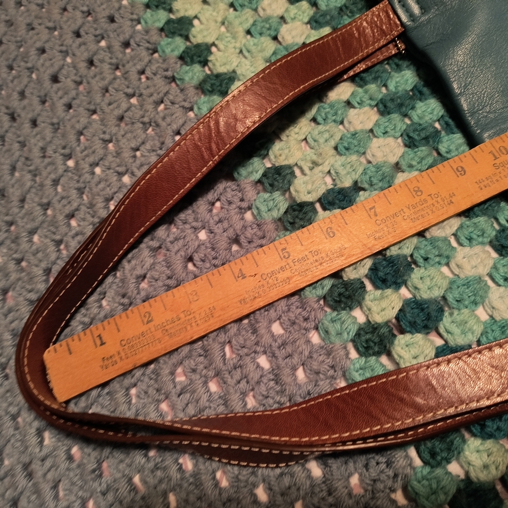 Nino Bossi Turquoise Leather Sholder Bag - Picture 9 of 9